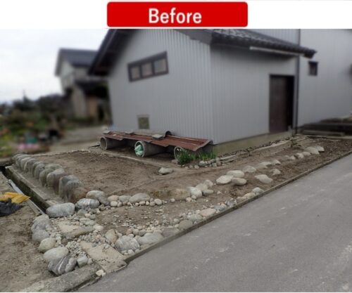 納屋通路土間コン　Before